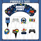 48Pcs Video Game Cupcake Topper | Gaming Game on Controllers Cupcake Picks | Gamer Birthday Anniversary Party