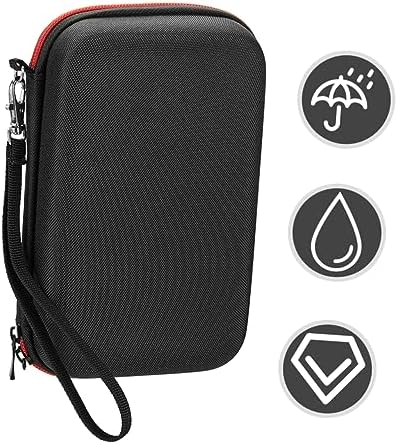 Wakauto Storage Bag EVA Shockproof Protective Case with Red Zipper and Lanyard Compact Portable Carrying Pouch for Thermometers