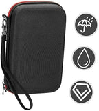 Wakauto Storage Bag EVA Shockproof Protective Case with Red Zipper and Lanyard Compact Portable Carrying Pouch for Thermometers
