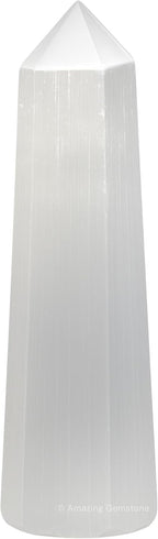 Amazing Gemstone Selenite Crystal Towers - Natural Healing Crystal Point Obelisk for Reiki Healing and Crystal Grid (3" to 4" INCH)