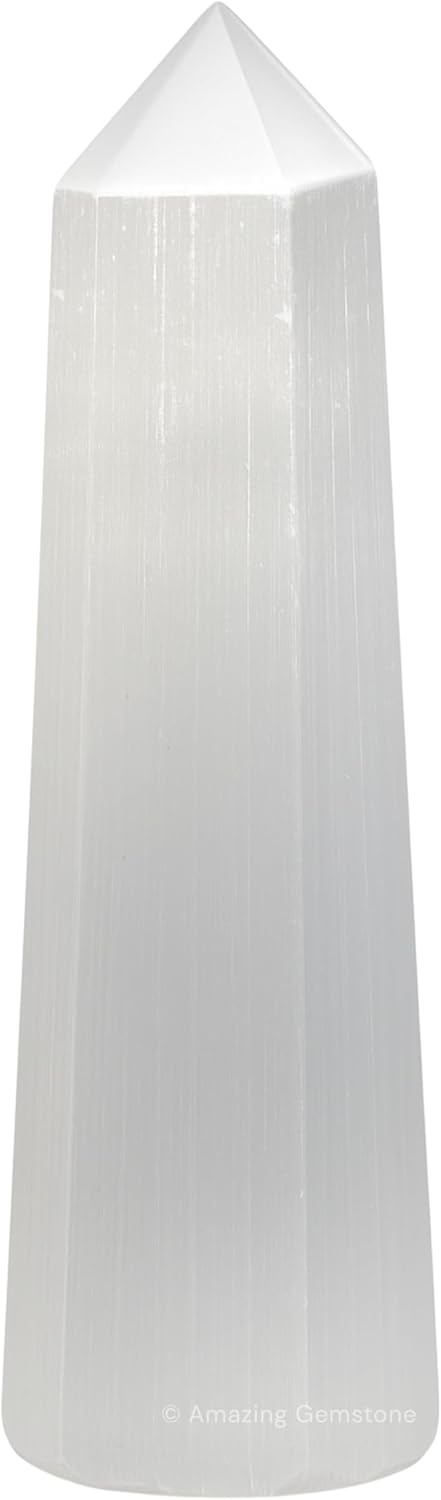 Amazing Gemstone Selenite Crystal Towers - Natural Healing Crystal Point Obelisk for Reiki Healing and Crystal Grid (3" to 4" INCH)
