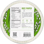 Soeos Rice Paper, White Rice Paper Wrappers, 1 Pack, 34 Sheets-Fresh Spring Roll Wrappers & Dumplings, Non-GMO, Gluten-Free, Low Carb, Vietnamese Rice Wraps (Round, 22cm)