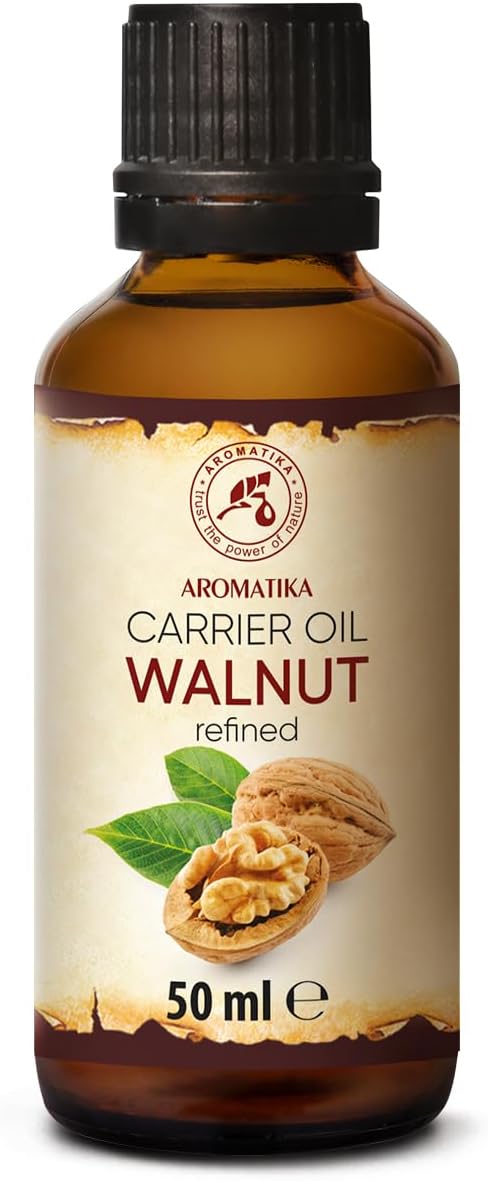 AROMATIKA Walnut Oil 1.7 Fl Oz (50ml) - Juglans Regia Seed Oil - USA - 100% Pure & Natural - Intensive for Face Care - Body - Hair - Skin - Nails - Hands - Good w/Essential Oil