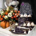 Black Glitter This Witch is Getting Hitched Cake Topper, Till Death Cake Decor, Halloween Bachelorette Bridal Shower Wedding Anniversary Party Decorations