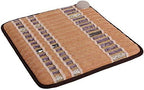 Isabella- Far Infrared Amethyst Jade Obsidian Crystal Stone Tan Mat (18" L x 18" W) - Negative Ion - Adjustable Temperature - Heating Pad