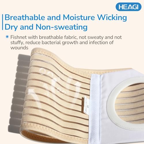 Ostomy Belt, Ostomy Supplies Ostomy Hernia Support Belt for Men/Women, Elastic Abdominal Support Belt Preventing The Stoma Hernia and Reinforce Colostomy Bags - M