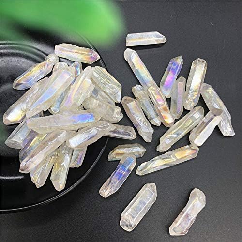 50g/1pc White Titanium Aura Lemurian Seed Quartz Crystal Stones Point Specimen Decoration Quartz Crystals