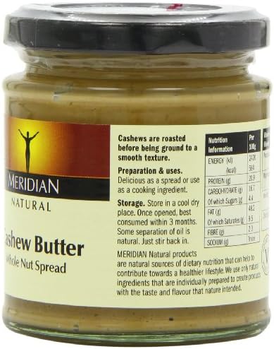 Meridian Natural Cashew Butter Whole Nut Spread 170 g (Pack of 3)