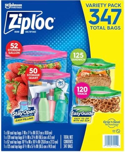 Ziplocs Storage Bag Variety Pack, 347 Count