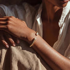 Fettero Gold Cuff Bangle Bracelets for Women - 14K Plated Adjustable Open Cuff Gold Bangles Charm Elegant Twisted Cable Bangle Friendship Bracelets Lightweight Bracelet for Dainty Jewelry