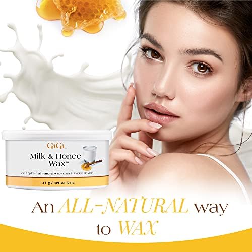 GiGi Honee Wax for Hair Removal, Mini Milk & Honey Wax - Effective Hair Removal Waxing for Smooth Skin, 5 oz