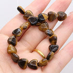 Natural Stone Beads Polished Heart Shape Mixed Tiger Eye Stone Charms for Jewelry Making Necklace Bracelet 2 Strands