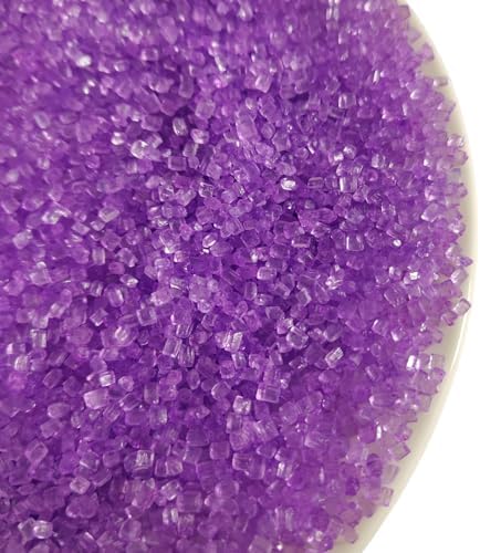Purple Sugar Sprinkles, Edible Crystal Rock Sugar for Baking, Cupcakes Topper, Cookies Cake Decorating, Ice Cream Topping, Birthday Party Mardi Gras Christmas Supplies