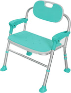 Height Adjustable Bath Shower Chairs,Household Folding Bath Chair Shower Chair,Anti-Slip Safety Bathroom Seat Chair for Elderly Pregnant Woman,Load Weight 125Kg B