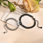 Matching Bracelets for Couples : Long Distance Relationship Gifts Puzzle Heart Stainless Steel Bracelets for Women Men His Hers Bracelets Set for Bf gf Husband Wife Friends Anniversary Promise Gift