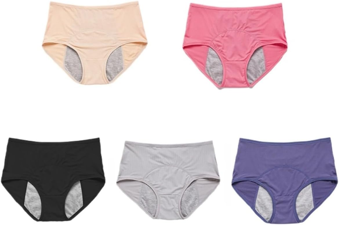 Leakproof Panties for Over 60#s with Incontinence-5 Pack Leakproof Ladies Underwear