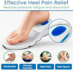 ViveSole Heel Cups for Heel Pain Relief (3 Pairs) - Gel Cushion Inserts for Heel Spur, Achilles Tendonitis, Plantar Fasciitis - Insole Pads for Shoes Women & Men - Silicone Supports, Shock Absorbing