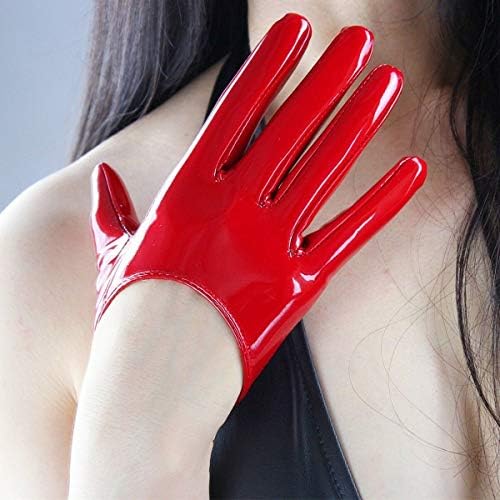 DooWay HALF PALM GLOVES 13CM Extra Short Faux PU Leather for Women Fashion Costumes Driving Party Dressing Dancing