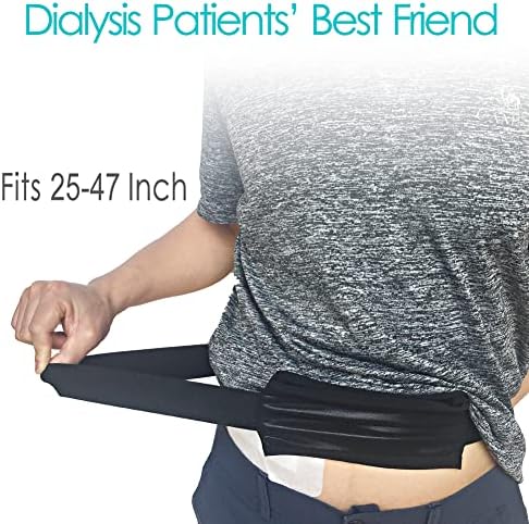 Breathable Peritoneal Dialysis Belt PD Catheter Holder Belt with Mesh Pouch Stretch for Peg/G/J Feeding Tube Accessories Transfer Set Fixation Nursing Supplies Men Women