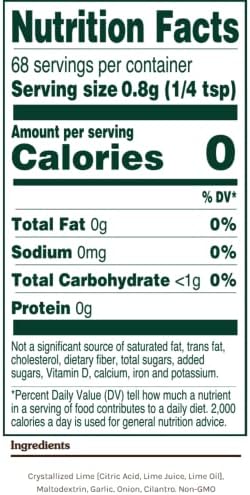 True Lime Lime, Garlic & Cilantro Spice Blend, 1.94 ounces