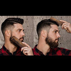 Hair Comb - Wood with Anti-Static & No Snag with Fine and Medium Tooth for Head Hair, Beard, Mustache with Premium Carrying Pouch in Design in Gift Box