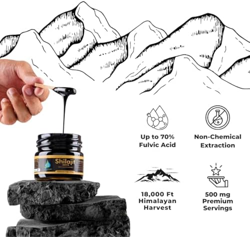 Vedapure Purest Himalayan Shilajit Resin 100% Pure Shilajit with Fulvic Acid & 85+ Trace Minerals Complex for Energy & Immune Support, 15 Grams