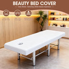Professional Waterproof Massage Sheets Bed Table Cover with Face Hole,Oilproof Reusable Spa Treatment Sheet for Massage Tables,Machine Washable (White, 75 x 31.5 Inches)