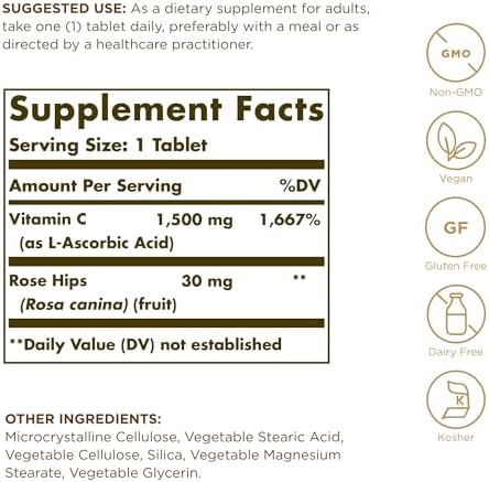 Solgar Vitamin C 1500mg with Rose HIPS 90 Tablet
