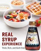 SUKRIN Syrup Gold – with Fiber, Erythritol & Stevia, Gluten Free Sugar Free Syrup for Pancakes and Waffles, Vegan Keto & Low Carb Sweetener, Desserts and Breakfast, Coffee, Tea, Non-GMO, Kosher, 1lb