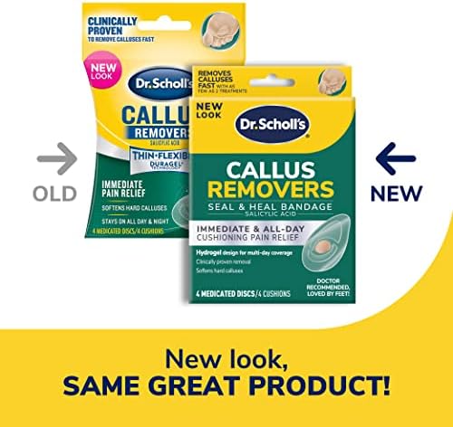 Dr. Scholl's CALLUS REMOVER Seal & Heal Bandage with Hydrogel Technology, 4ct // Removes Calluses Fast And Provides Cushioning Protection Against Shoe Pressure And Friction For All-Day Pain Relief