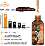 Liposomal Mushroom Complex Drops 2000 MG - 20 Organic Mushroom Extracts - Advanced Liquid Formula for Immunity, Cognitive and Memory - Lions Mane Supplement, Reishi, Cordyceps, Chaga, 30 Servings
