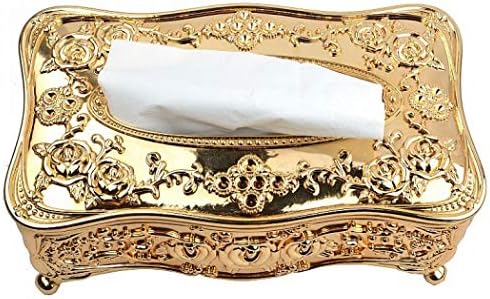 Luxurious Rose Tissue Box Acrylic Holder Cover Luxurious Elegant Design Tissue Holders Paper Holder Napkin Holder for Home Toilet Bath (Gold)