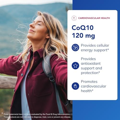 Pure Encapsulations CoQ10 120 mg - Coenzyme Q10 Supplement for Heart Health, Energy, Antioxidants, Brain & Memory Health - Cellular Health, Cognition & Cardiovascular Support* - 120 Capsules