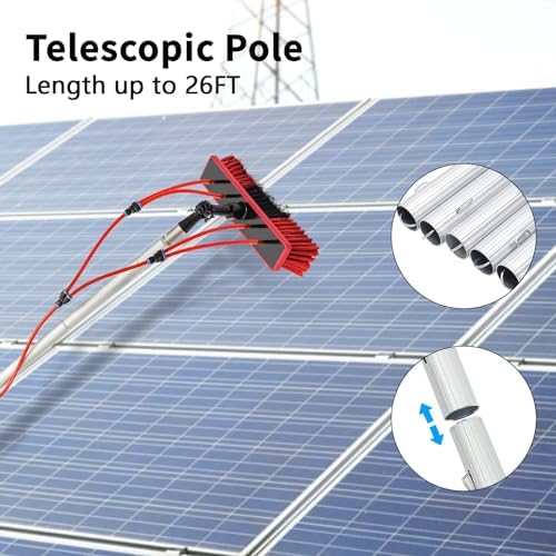 DYRABREST Water Fed Pole Kit Window Cleaning Brush Outdoor Window Glass Solar Panel Cleaning Extendable Telescopic Pole Water Fed Brush Spray Washer (US Stock)