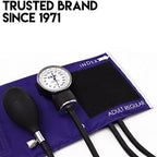 MDF Instruments, Calibra Aneroid Premium Professional Sphygmomanometer, Blood Pressure Monitor with Adult Cuff & Carrying Case, Lifetime Calibration, White Dial, Purple Cuff, MDF808M08