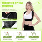 Back Brace Posture Corrector for Women, Adjustable Upper Back Support Straightener for Hunchback Improve and Pain Relief from Neck and Shoulder (Black, L/XL)