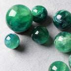 Rare Minerals Ornament Green Fluorite Crystal Stone 'Night Pearls' Sphere Luminous Ball Protective Power Figurines Statues for,Green-12cm
