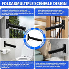 Folding Grab Bars for Doorway/Stairs Assist for Seniors, Flip Up Grab Handles for Wall for Elderly, Disabled, People with Limited Balance and Mobility