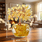 Citrine Crystal Tree of Life - Natural Gemstone Feng Shui Bonsai - Healing Crystals Decor for Home Office, Attract Wealth & Success - Spiritual Gifts for Men & Women (Yellow)