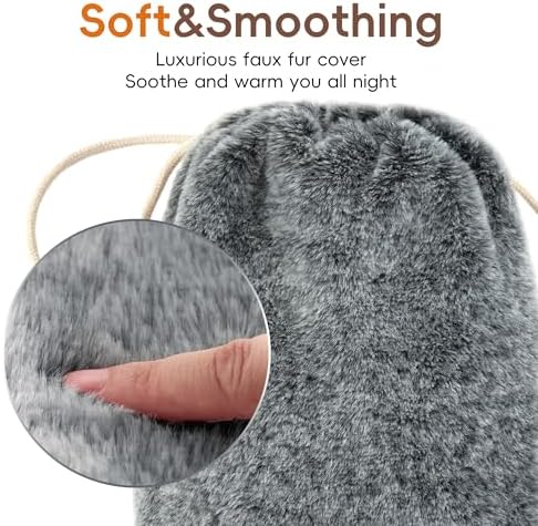 samply Hot Water Bottle with Soft Cover, 2L Hot Water Bag for Menstrual Cramps, Neck and Shoulder Pain Relief, Hot Compress, Hand Feet Warmer, Grey
