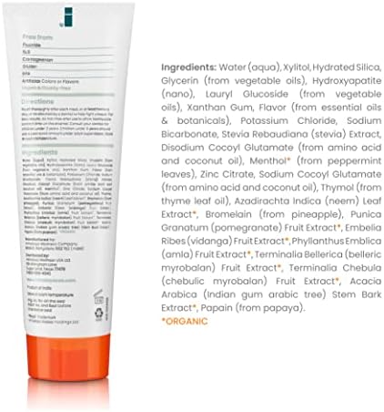 Himalaya Fluoride Free, Botanique Whitening+Nano Hydroxyapatite Toothpaste, Mint Flavor-Support Remineralization and Restore Enamel to Strengthen Teeth, for Sensitive Teeth, 4 oz (Pack of 4)