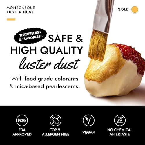 MONÉGASQUE Gold Edible Glitter for Drinks 15g – Edible Glitter for Cakes & Cocktails - Gold Luster Dust for Cocktail, Mothers Day Cake Toppers, Food Decorations Sprinkles Spray - Drink Shimmer Powder