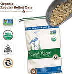 Great River Milling Organic Old Fashioned Rolled Oats | Whole Grain, USDA Organic, Non-GMO, Kosher | Hearty Texture for Oatmeal, Granola, Cookies, Baking & Meal Prep | 25 Lb. (Pack of 1)