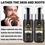 FULLLIGHT TECH Men's 2 Pack Beard Care Kit - Argan Oil & Jojoba Oils Shampoo, Rosemary Extract for Clean, Moisturizing and Nourishing Mustache & Beard Growth