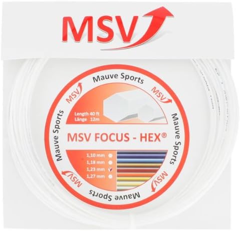 MSV Unisex's Focus-Hex String Set-White, 1.23 mm