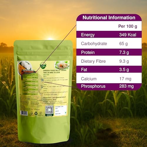 Danodia Foods Barnyard Millet (950g) 2 lbs | Rich in Protein, Fiber, Vitamins | Non-GMO, Gluten Free Diet, Low GI | 100% Unpolished, Grown By Small Farmers