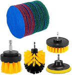 Kichwit 4 Inch Drill Power Brush Tile Scrubber Scouring Pads Cleaning Kit, 2 Inch Small Brush Included, Heavy Duty Household Cleaning Tool (Drill NOT Included)