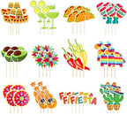 48PCS Fiesta Cupcake Toppers Cinco de Mayo Decorations Mexican Fiesta Party Decorations Supplies