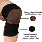 Copper D Copper Compression Knee Sleeve - Rayon from Bamboo Charcoal Copper Infused Knee Support Brace