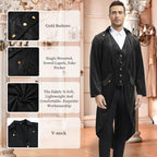 Men's Steampunk Tailcoat Jacket Medieval Renaissance Gothic Victorian Vintage Coat,Halloween Costume